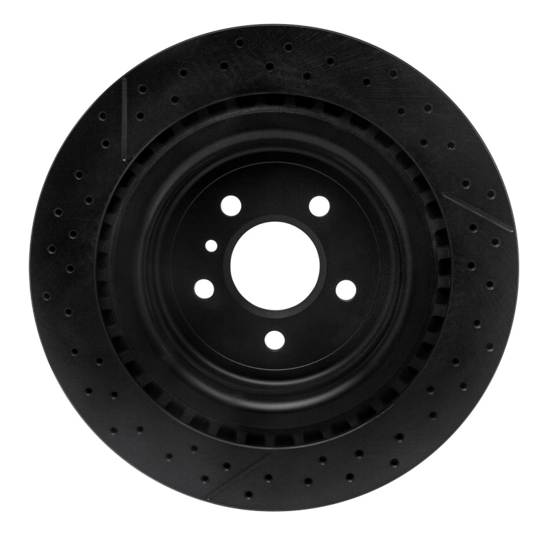 Mercedes-Benz GLE63 AMG S Brake Rotor (1) - Rear - R1 Concepts - Drilled & Slotted - Black - `12-`19